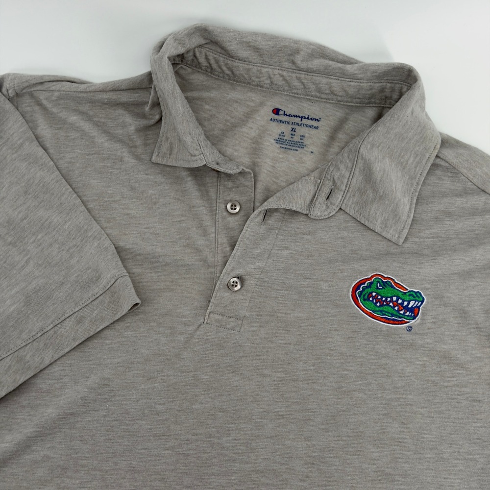 Champion Men's Gray Florida‎ Gators Polo Shirt XL Authentic Athleticwear
